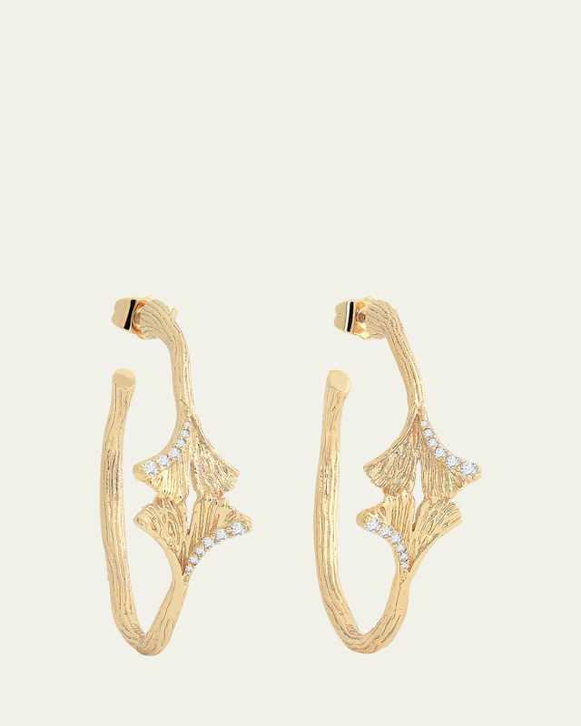 Ginkgo Hoop Earrings